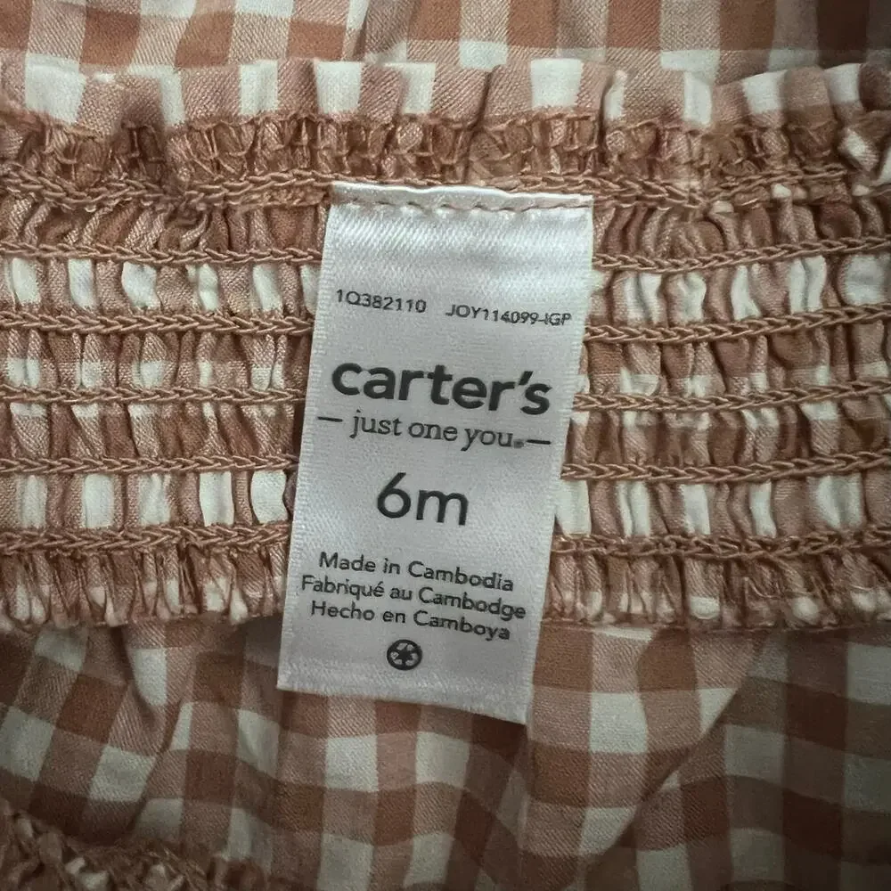 🦋3/$30 Carter’s Baby Romper Bundle 6M Girl 3pc Floral Gingham Check Summer